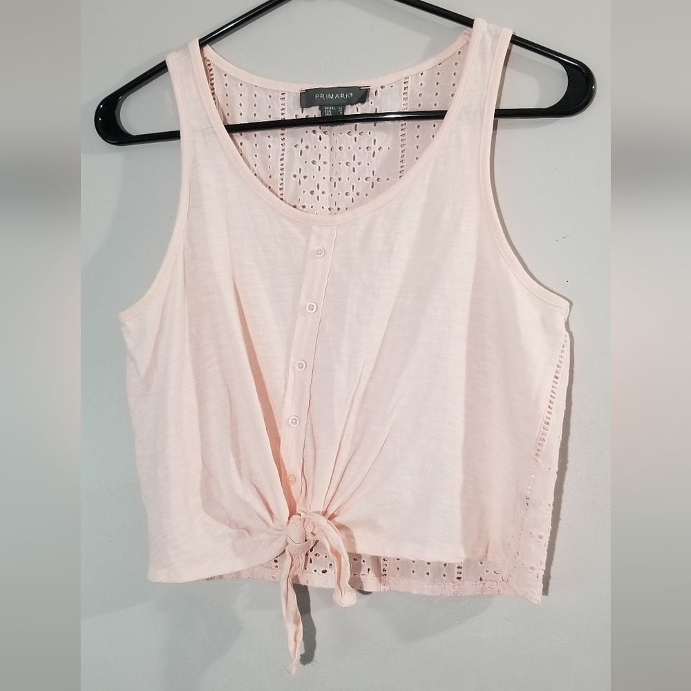 Primark size 6 blush crop lace back top